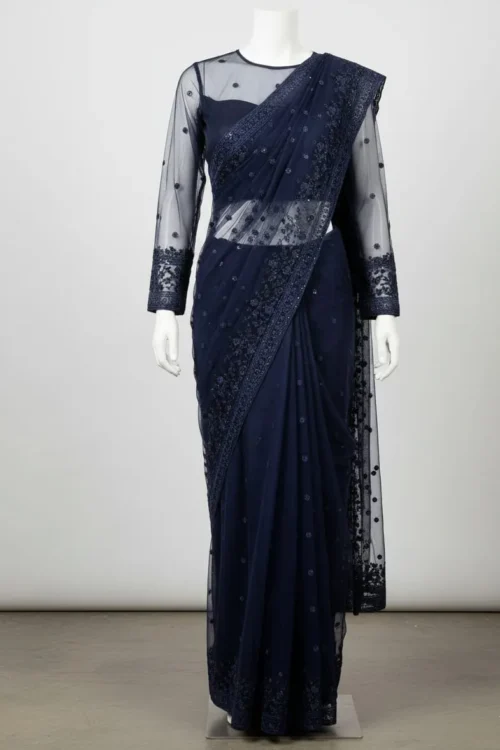 Net Saree Sequence Work |Unstitched 7.5 Yard Saree