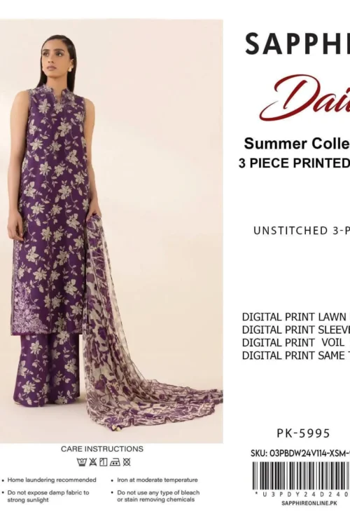 SAPPHIRE Premium Digital Print Lawn Volume 9203 3PC Suit
