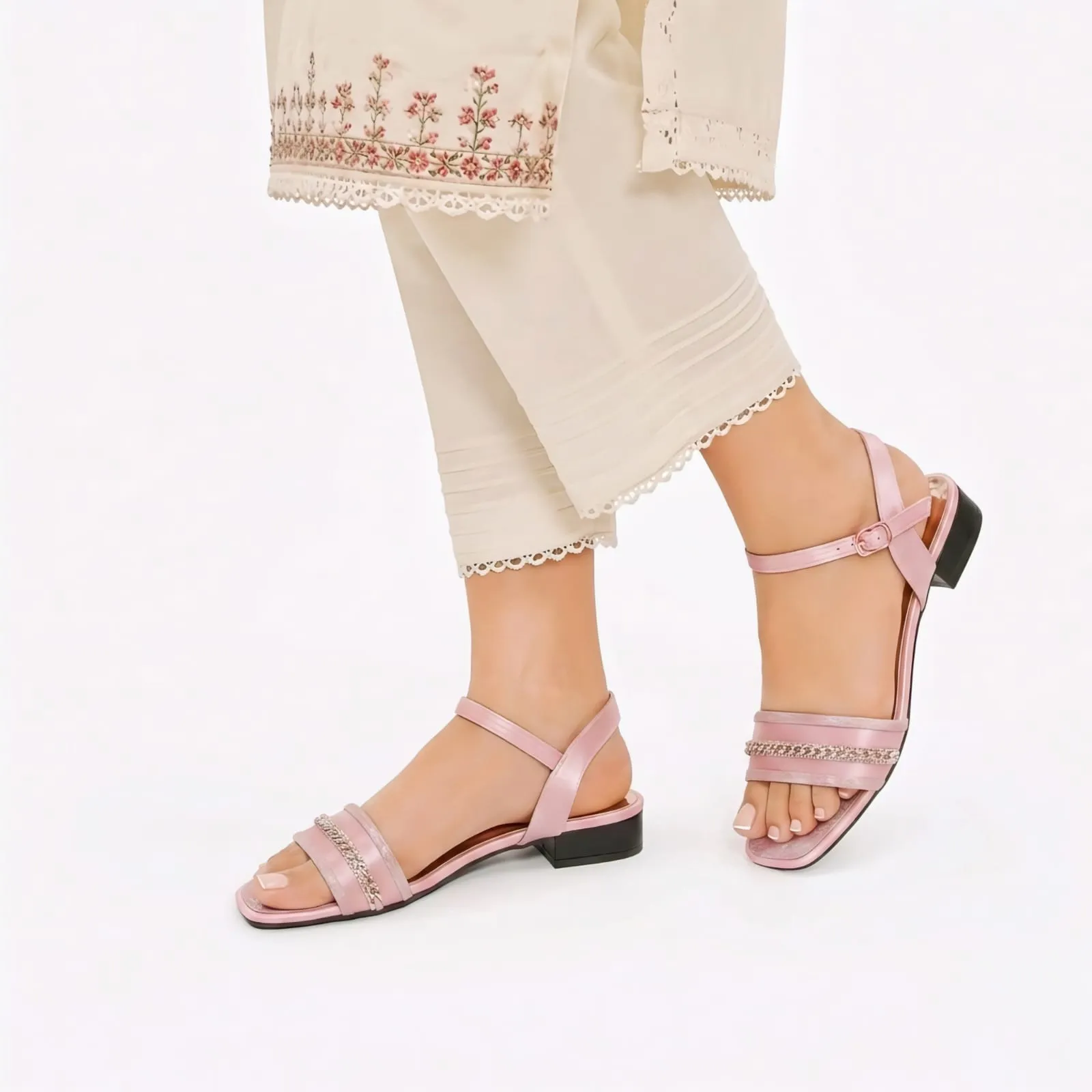 ladies low heel sandals (3)